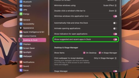 Mac’te Dock’ta gösterilen son uygulama sayısı değiştirme